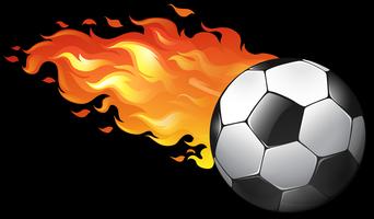 Pallone da calcio in fiamme vettore