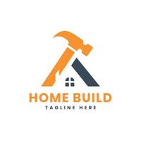 casa costruttore logo design creativo casa martello modello vettore