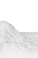 astratto wireframe paesaggio sfondo. 3d futuristico maglia montagne. anni 80 retrò illustrazione. cyberspazio tecnologia valli. vettore