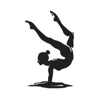 ginnastica femmina silhouette illustrazione impostato vettore