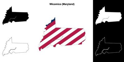 wicomico contea, Maryland schema carta geografica impostato vettore