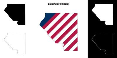 santo clair contea, Illinois schema carta geografica impostato vettore