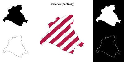 Lawrence contea, Kentucky schema carta geografica impostato vettore