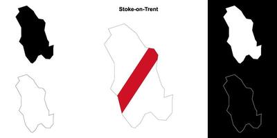 Stoke-on-Trent vuoto schema carta geografica impostato vettore
