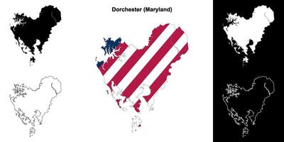 Dorchester contea, Maryland schema carta geografica impostato vettore