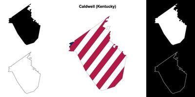 Caldwell contea, Kentucky schema carta geografica impostato vettore