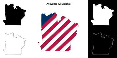 avoyelles parrocchia, Louisiana schema carta geografica impostato vettore