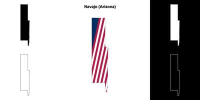 navajo contea, Arizona schema carta geografica impostato vettore