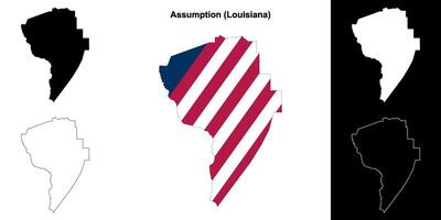 assunzione parrocchia, Louisiana schema carta geografica impostato vettore