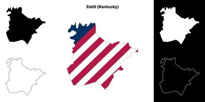 estill contea, Kentucky schema carta geografica impostato vettore