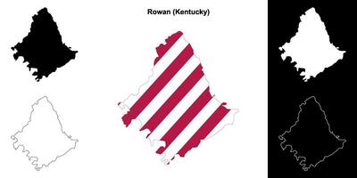 Rowan contea, Kentucky schema carta geografica impostato vettore