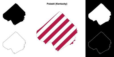 pulaski contea, Kentucky schema carta geografica impostato vettore