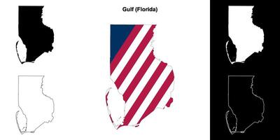 golfo contea, Florida schema carta geografica impostato vettore