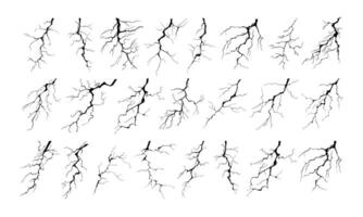 fulmine sciopero bullone sagome illustrazione impostare. vettore