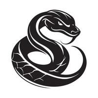 vipera serpente, logo, arte, design azione illustrazione vettore