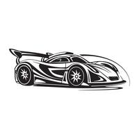 sport auto disegno, arte, silhouette Immagine su bianca sfondo vettore