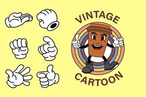 retrò Vintage ▾ cartone animato portafortuna vettore