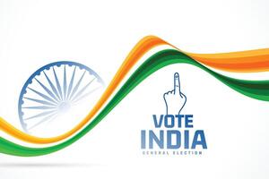 indiano degli elettori giorno bandiera con ondulato tricolore bandiera e Ashoka chakra vettore
