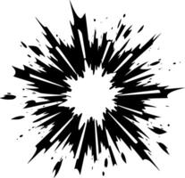 esplosione - nero e bianca isolato icona - illustrazione vettore