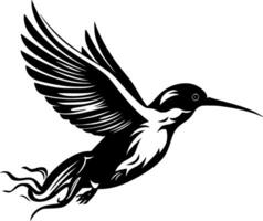 colibrì, nero e bianca illustrazione vettore