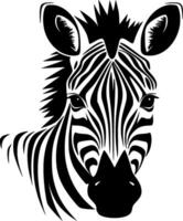 zebra - nero e bianca isolato icona - illustrazione vettore