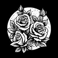 Rose, nero e bianca illustrazione vettore