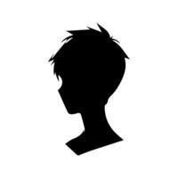 giovane uomo anime stile personaggio . manga anime ragazzo combattente capelli facce cartone animato viso giovane uomo anime stile personaggio illustrazione design vettore