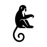 silhuette scimmia animale immagini e bianca sfondo vettore