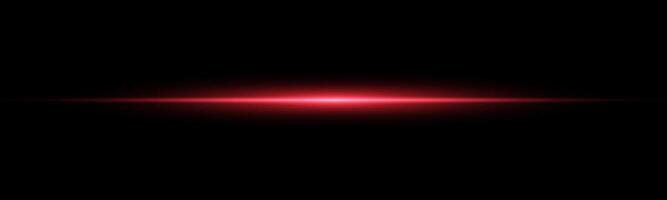 rosso orizzontale laser trave. leggero lensflare. rosso splendore bagliore leggero effetto. illustrazione. vettore