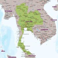 politico carta geografica di Tailandia vettore