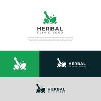 creativo naturale erbaceo clinica logo design modello. vettore