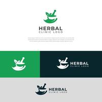 creativo naturale erbaceo clinica logo design modello. vettore