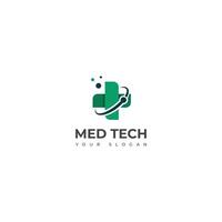 creativo med Tech logo design modello icona. vettore