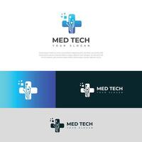 creativo med Tech logo design modello icona. vettore