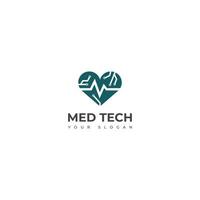 creativo med Tech logo design modello icona. vettore