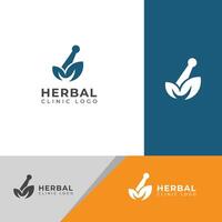 creativo naturale erbaceo clinica logo design modello. vettore