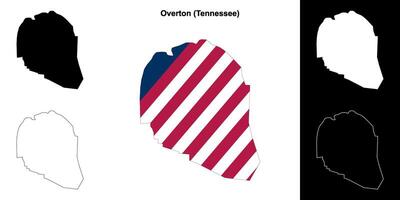 esagerato contea, Tennessee schema carta geografica impostato vettore