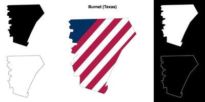 Burnett contea, Texas schema carta geografica impostato vettore