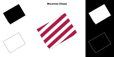 McLennan contea, Texas schema carta geografica impostato vettore