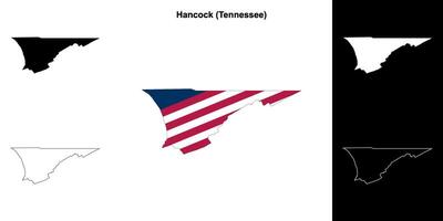 hancock contea, Tennessee schema carta geografica impostato vettore