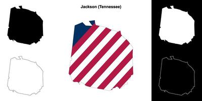 jackson contea, Tennessee schema carta geografica impostato vettore
