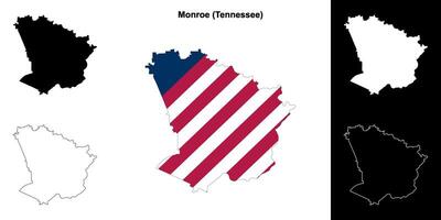 monroe contea, Tennessee schema carta geografica impostato vettore