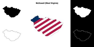 McDowell contea, ovest Virginia schema carta geografica impostato vettore