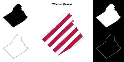 wharton contea, Texas schema carta geografica impostato vettore