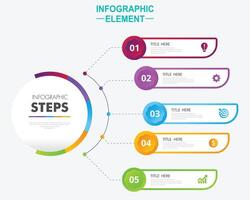 Infografica elementi per attività commerciale illustrazione nel moderno stile. vettore