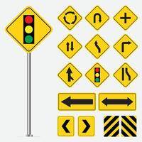 collezione di avvertimento, obbligatorio, divieto e informazione traffico segni. strada cartello, illustrazione vettore