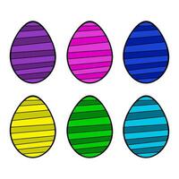 colorato Pasqua uova. impostato di colorato a strisce uova. vettore