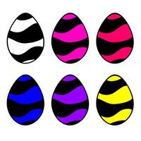 Pasqua colorato uova. impostato di Pasqua uova. ondulato Stampa vettore