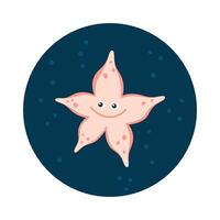 carino stella marina. icona. animale mondo di il oceano. piatto cartone animato stile. vettore