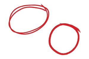 impostato di mano disegnato rosso cerchio, spazzola ictus evidenziatore vettore